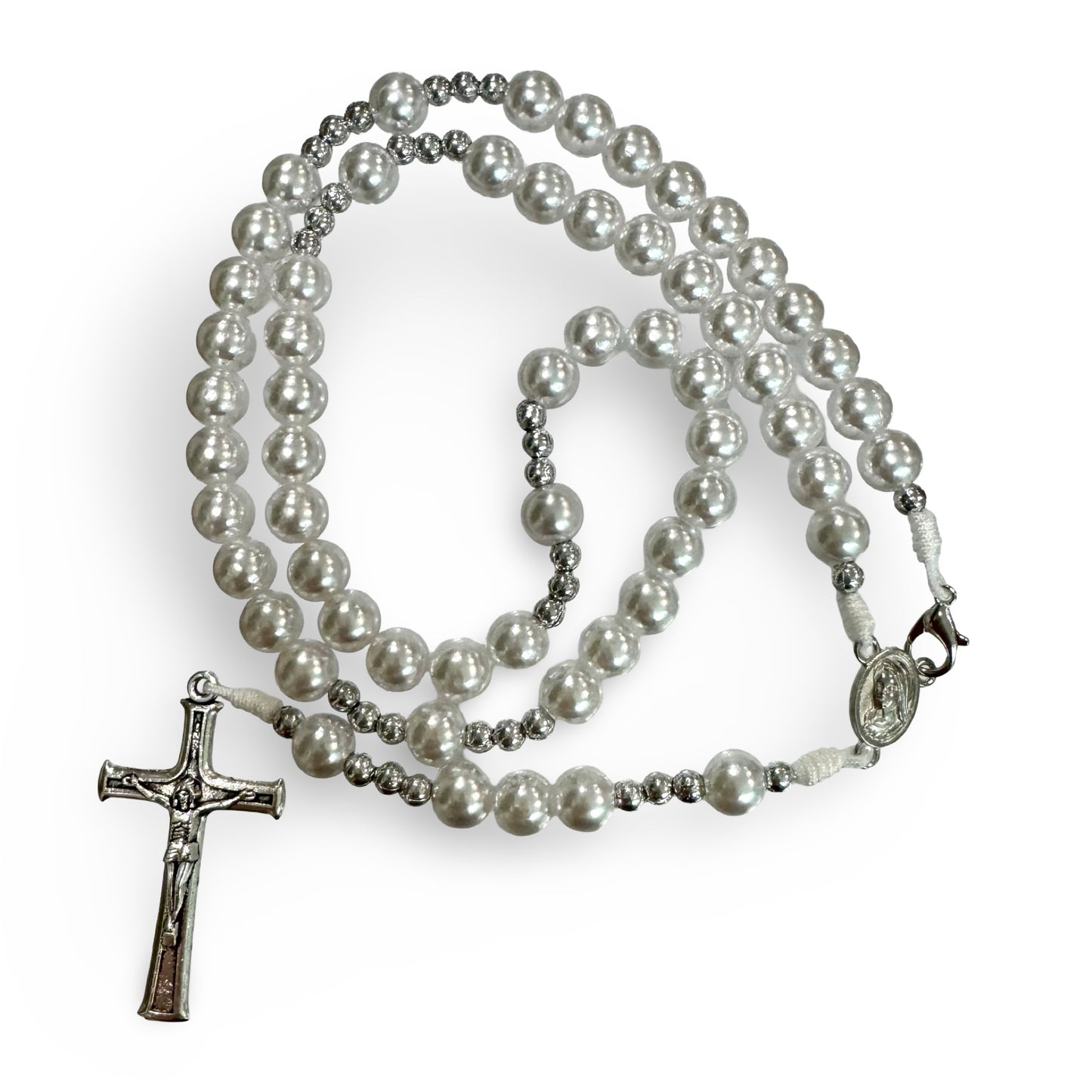 Glass Queen of Peace Rosary of Assorted Colors