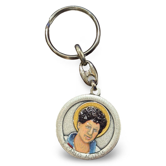 Painted Carlo Acutis Keychain