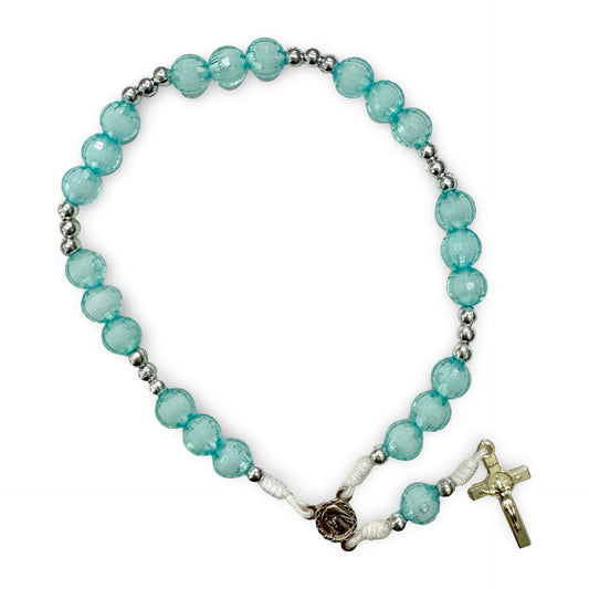 Blue Queen of Peace Faceted Chaplet of Peace