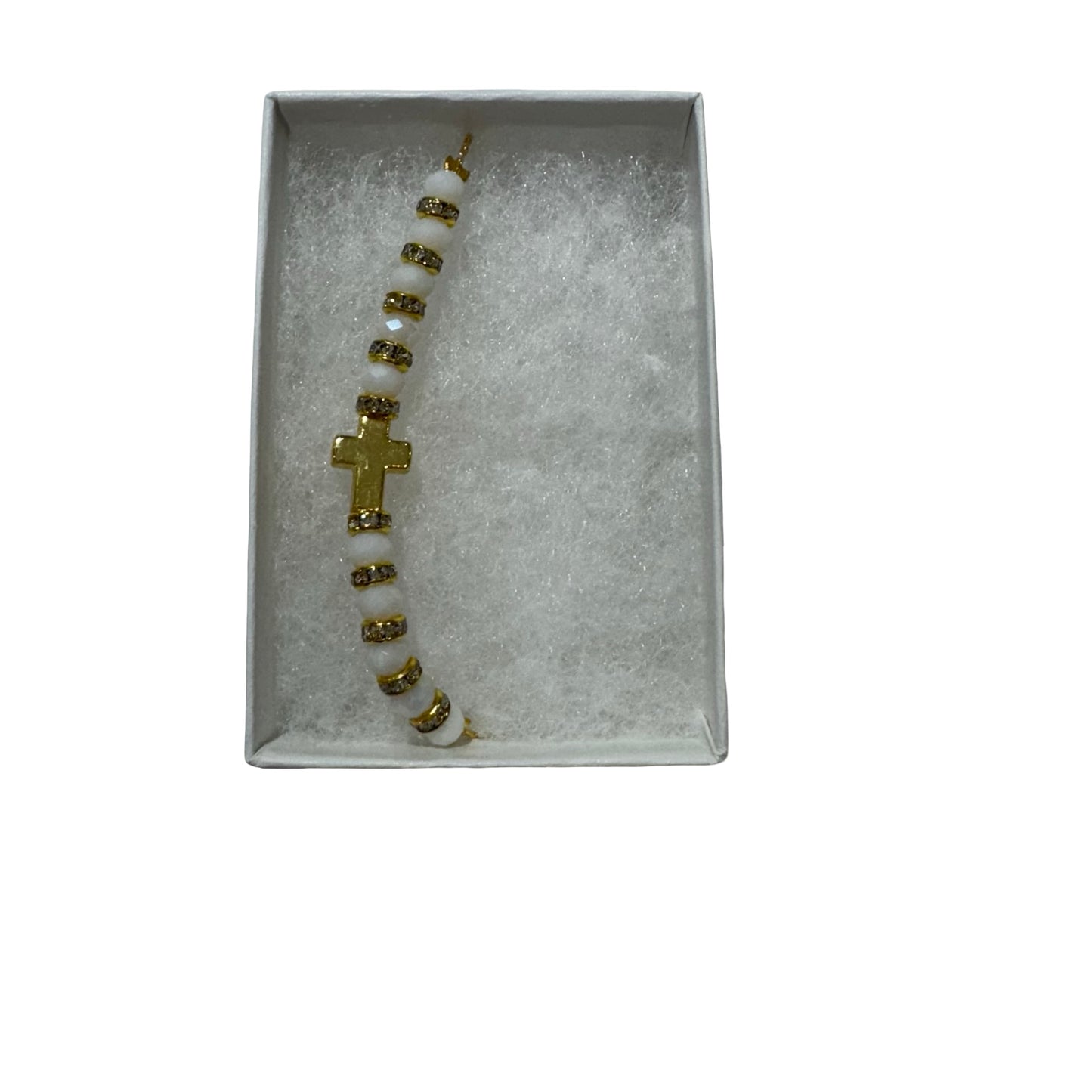 Gold Cross Rondelle Bracelet of Assorted Colors