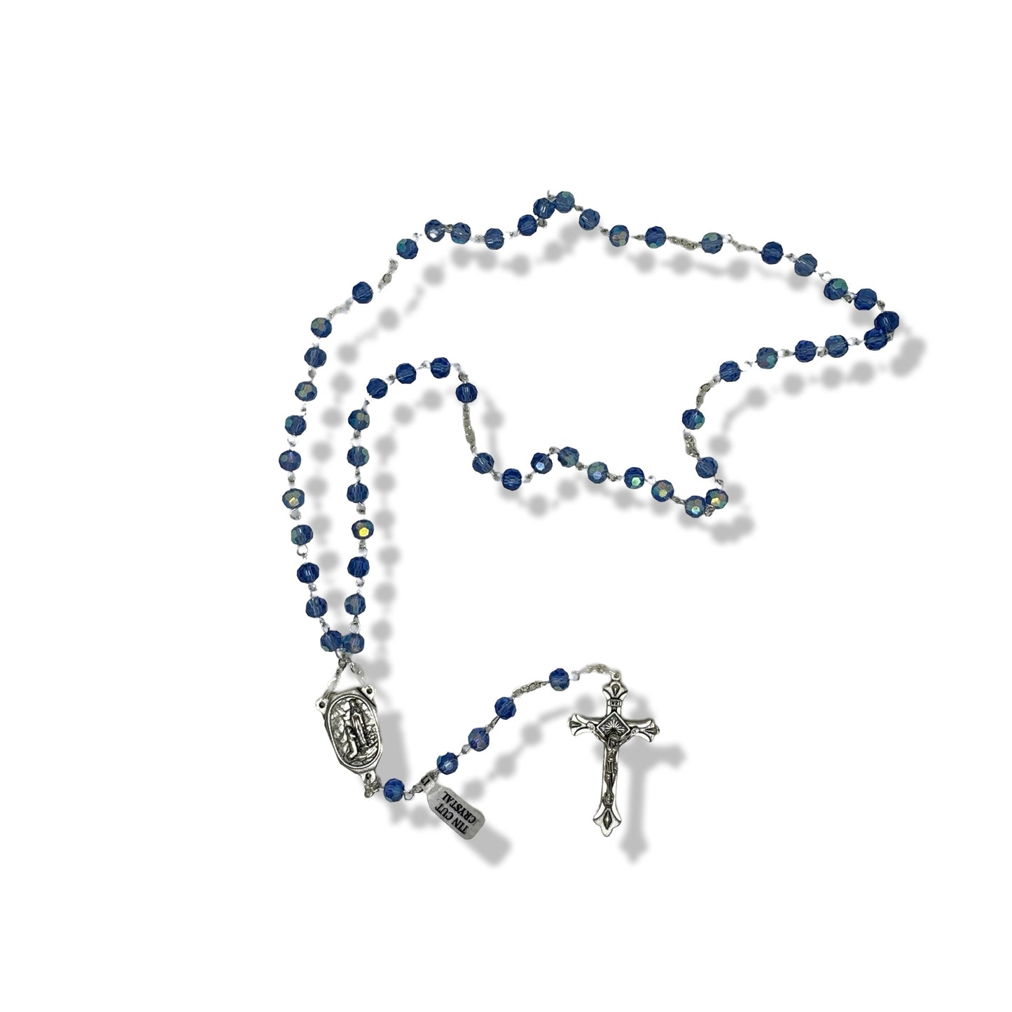 Clear Lourdes Rosary with Water