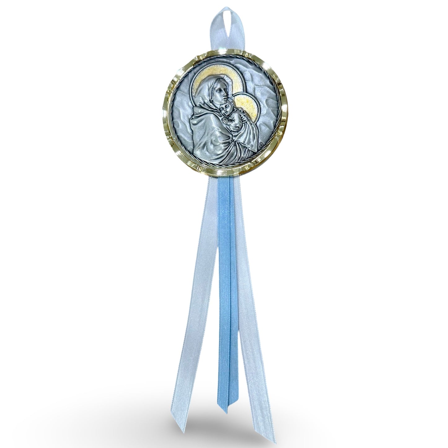 Our Lady Holding Baby Jesus Crib Medallion