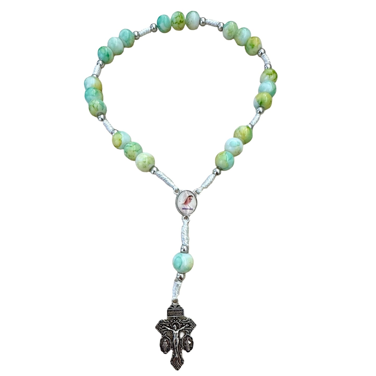 Marble Bead Chaplet of Peace with Pardon Crucifix