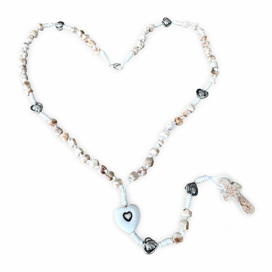 Heart-Shaped Apparition Hill Stone Rosary from Medjugorje