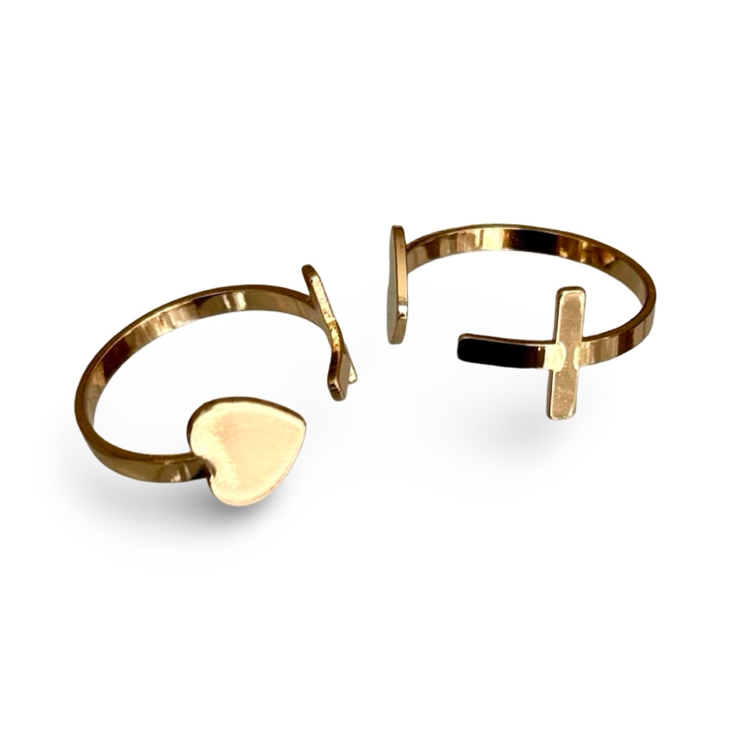 Heart and Cross Adjustable Ring