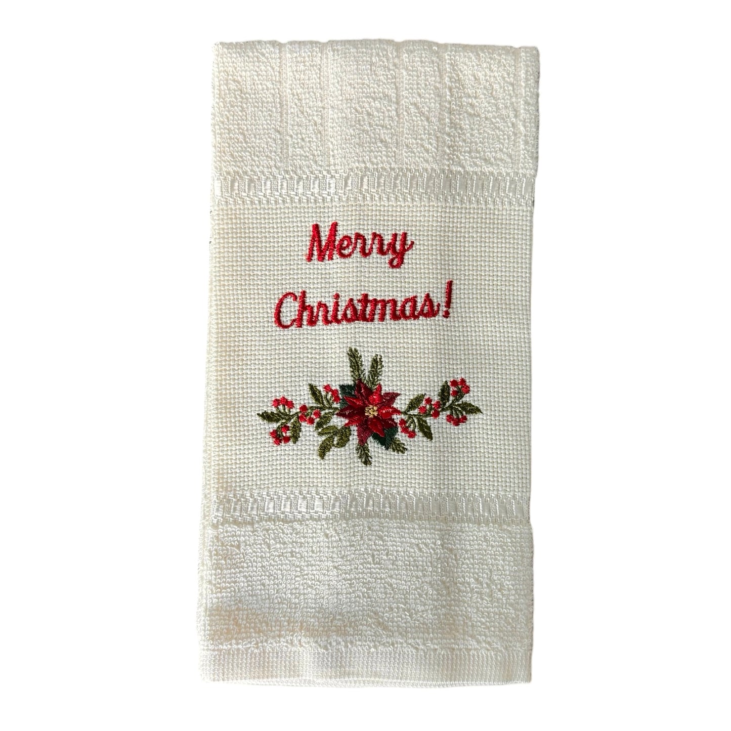 "Merry Christmas" Embroidered Hand Towel