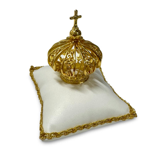 Gold Marian Fatima Crown with Cushion