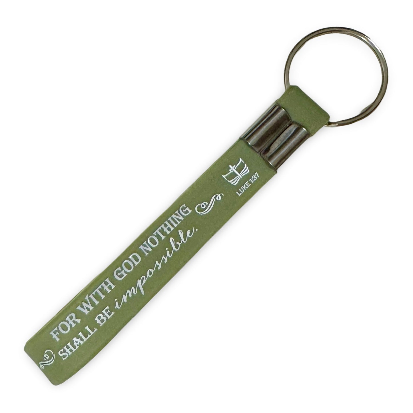“With God Nothing is Impossible” Silicone Bible Verse Keychain