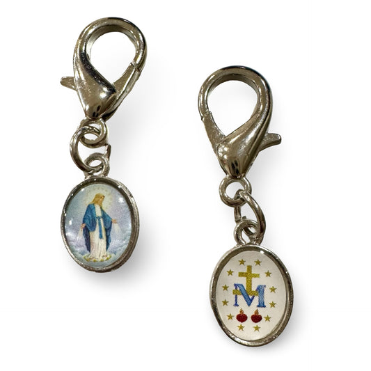Tiny Colored Miraculous Medal with Clasp