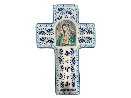 Our Lady of Guadalupe Ceramic Painted Cross