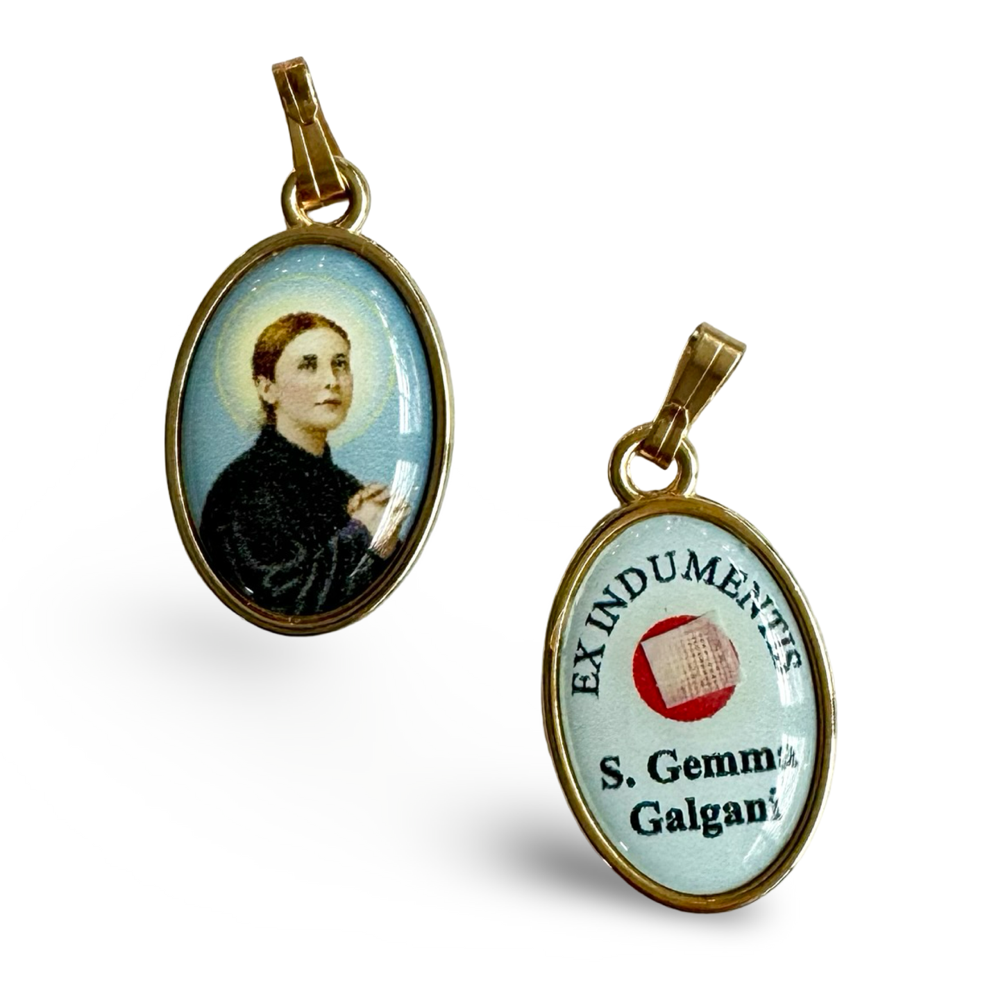 Colored St. Gemma Medal with Relic