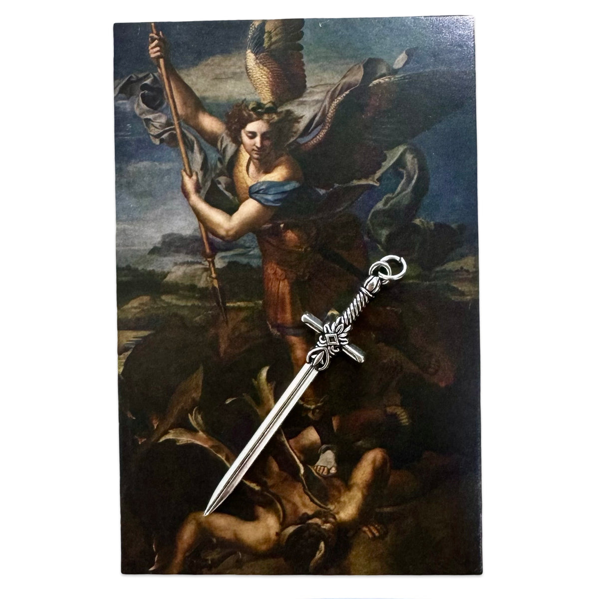 Symbolic Sword of St. Michael the Archangel with Holy Card