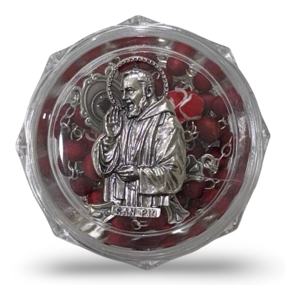 Rose-Scented Padre Pio Rosary with Relic