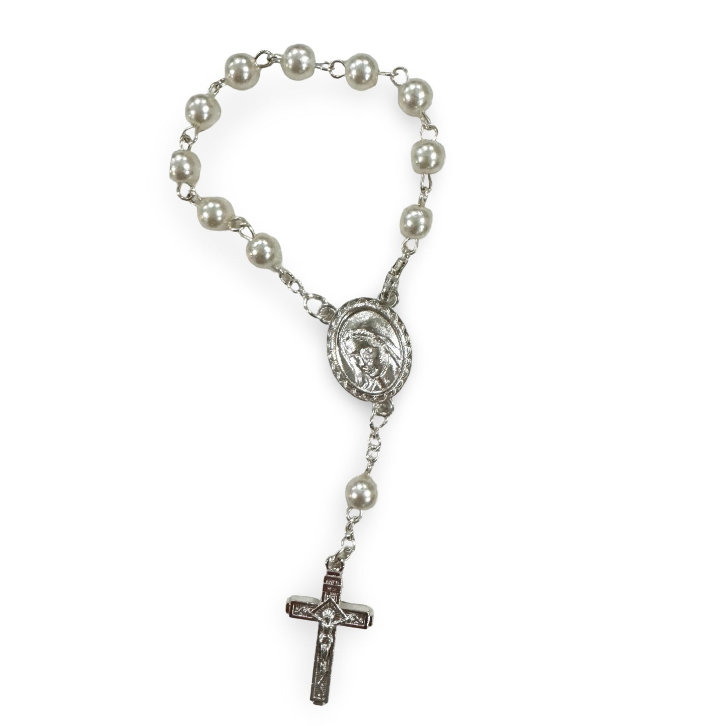 Queen of Peace Decade Rosary with Pearl Beads