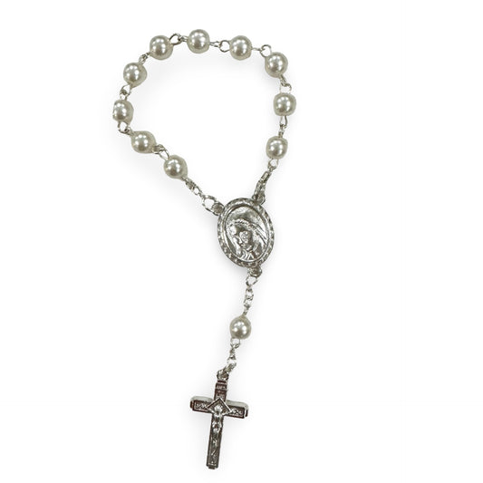 Queen of Peace Decade Rosary with Pearl Beads