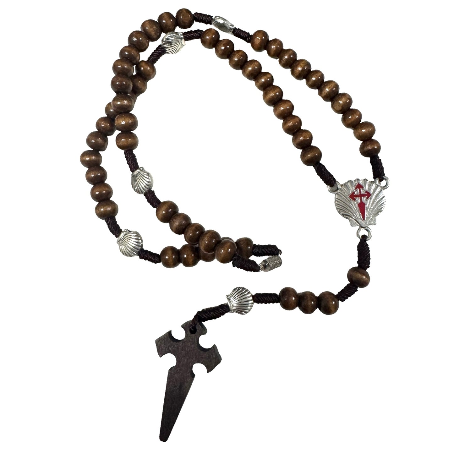 Wooden Rosary with Santiago Shell