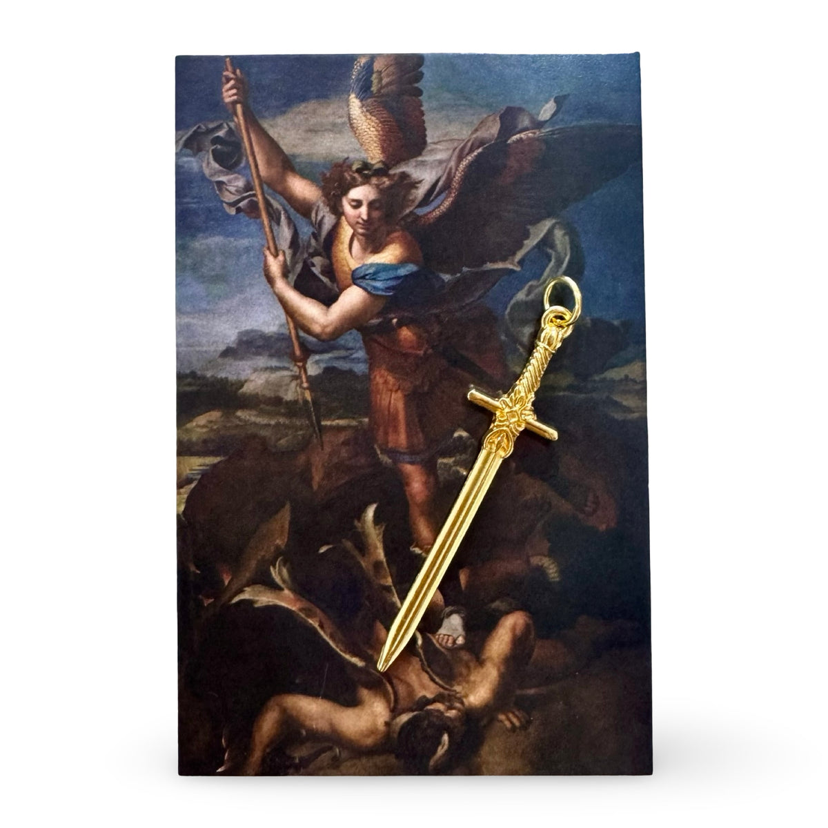 Symbolic Sword of St. Michael the Archangel with Holy Card