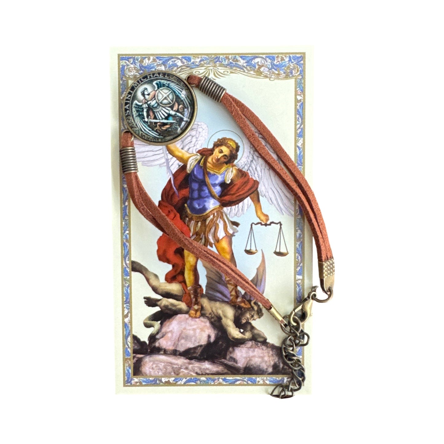 St. Michael the Archangel Adjustable Bracelet with Holy Card