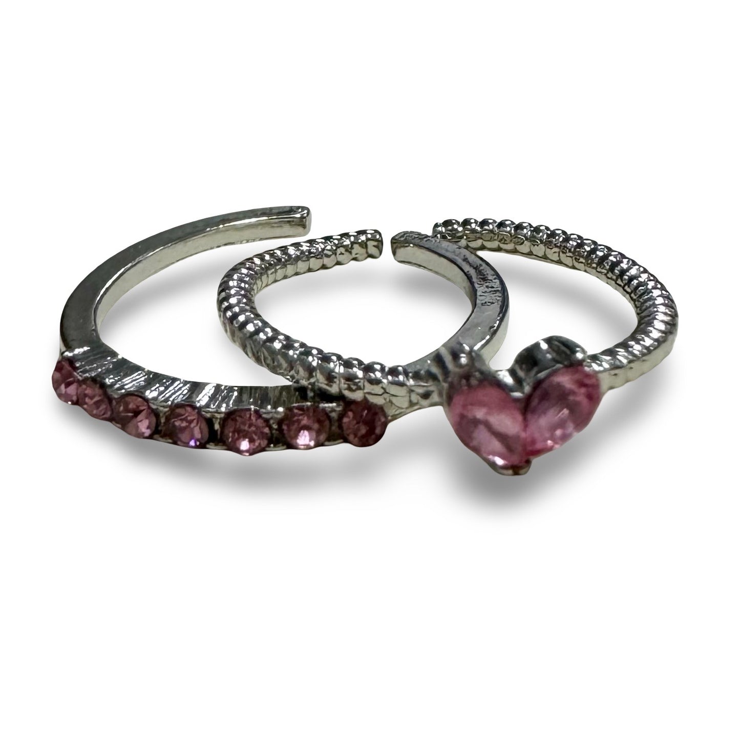 Jeweled Heart Ring Set