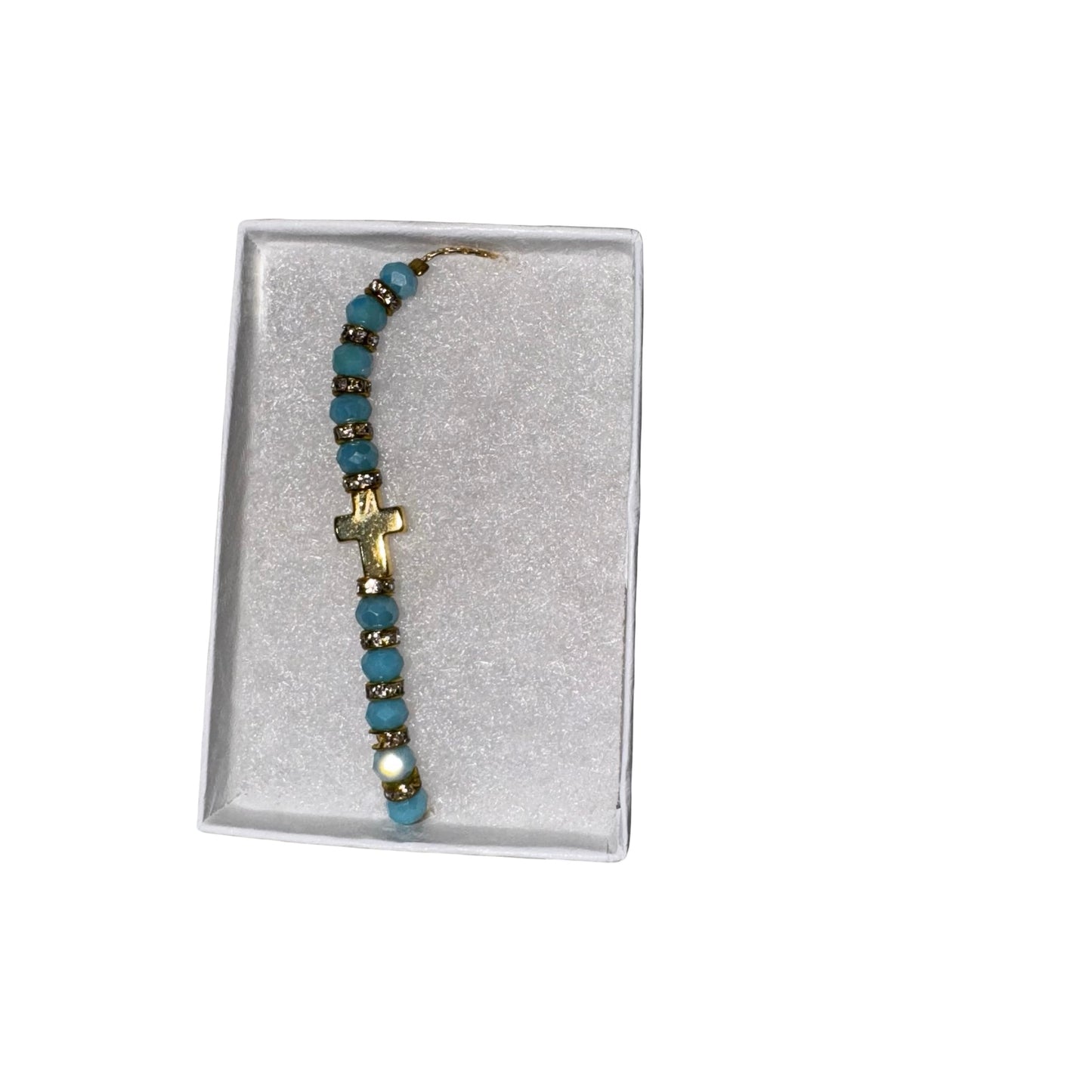 Gold Cross Rondelle Bracelet of Assorted Colors