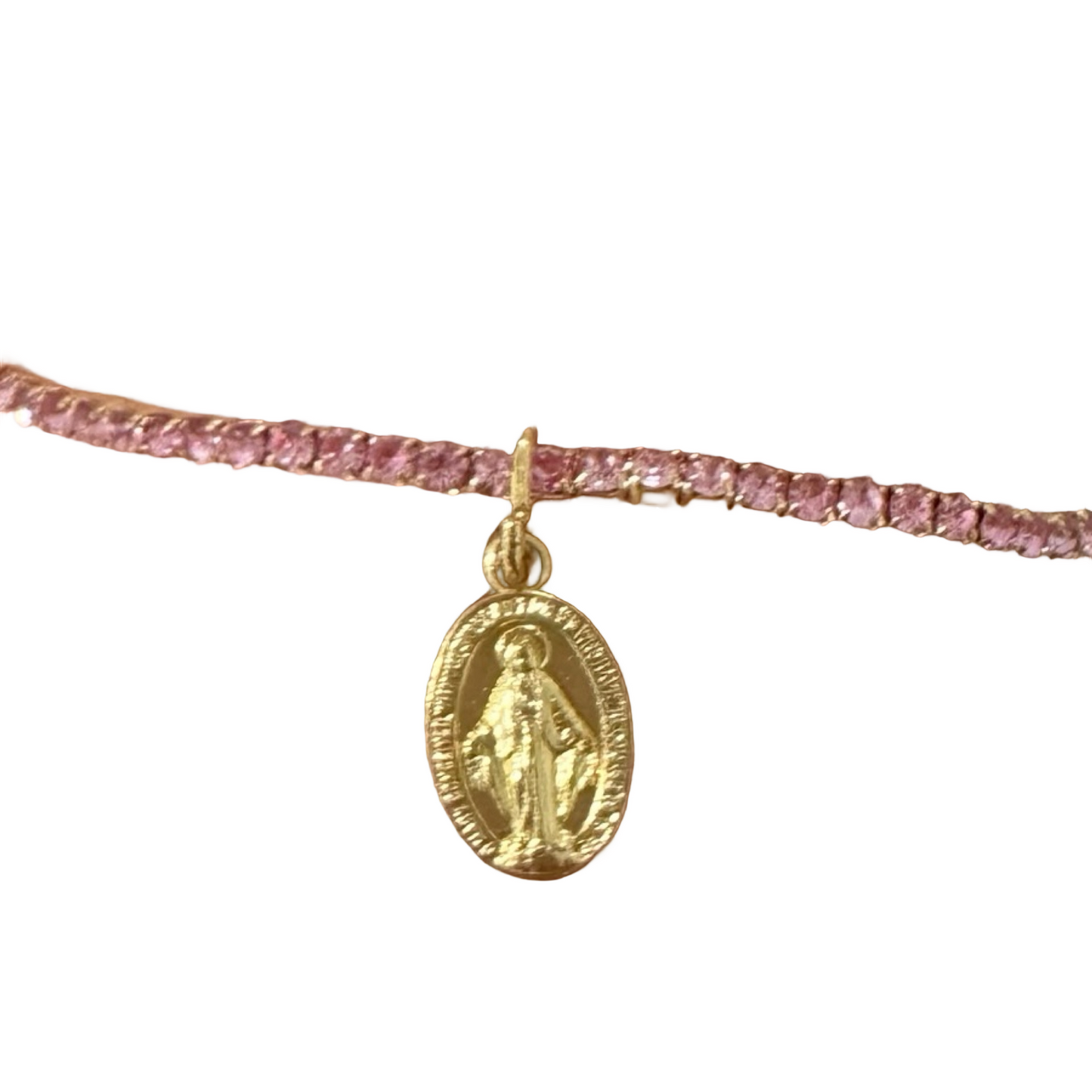 Miraculous Medal Rhinestone Bracelet