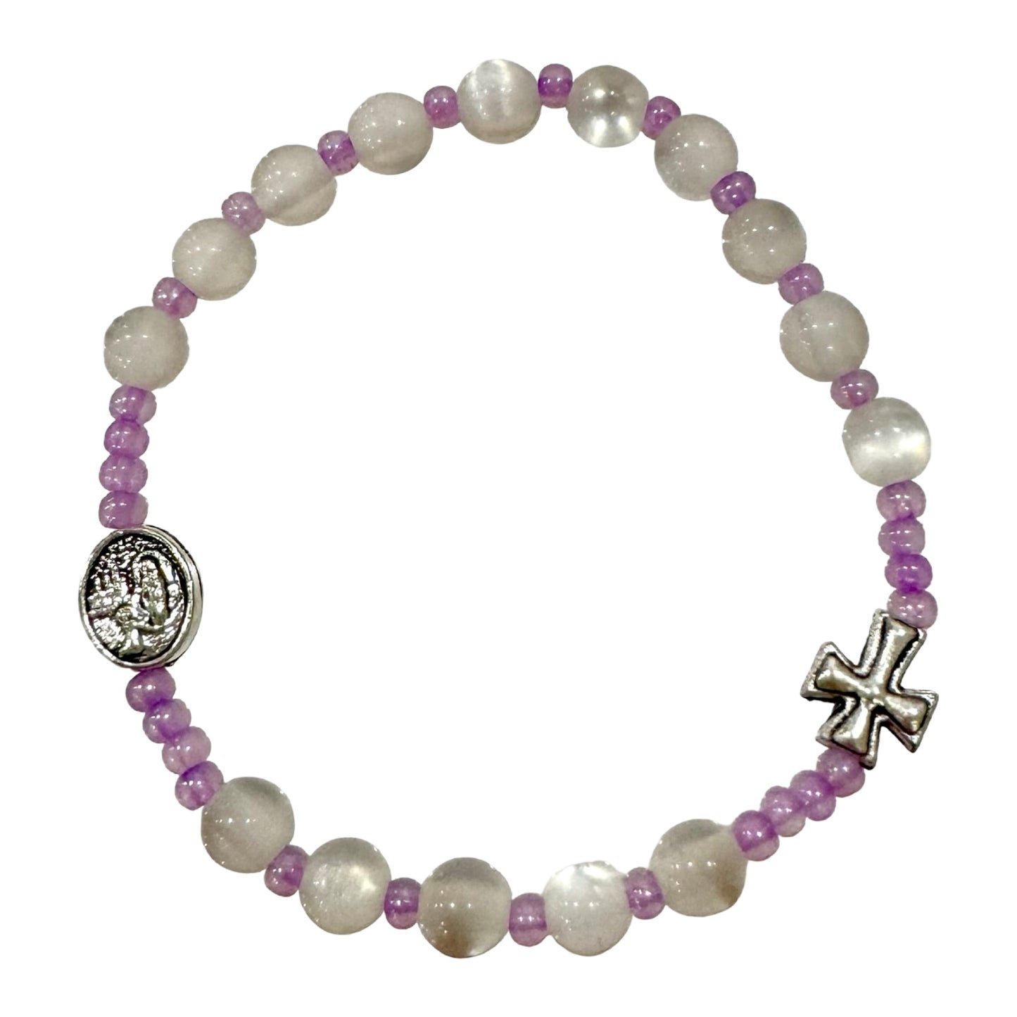 Our Lady of Lourdes Cross Bracelet in Multiple Colors