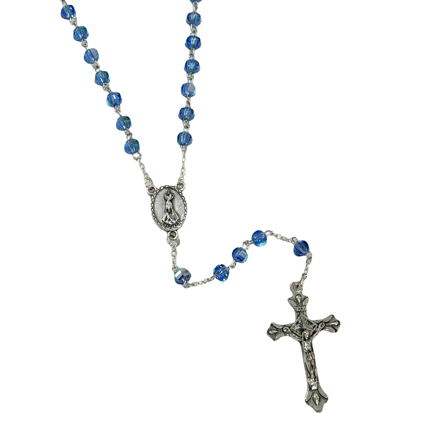 Blue Crystal Fatima Rosary