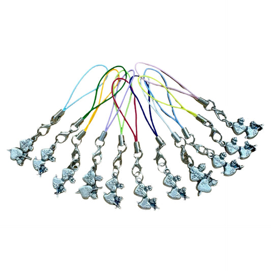 Two Hearts Medal with Tiny Lanyard of Assorted Colors