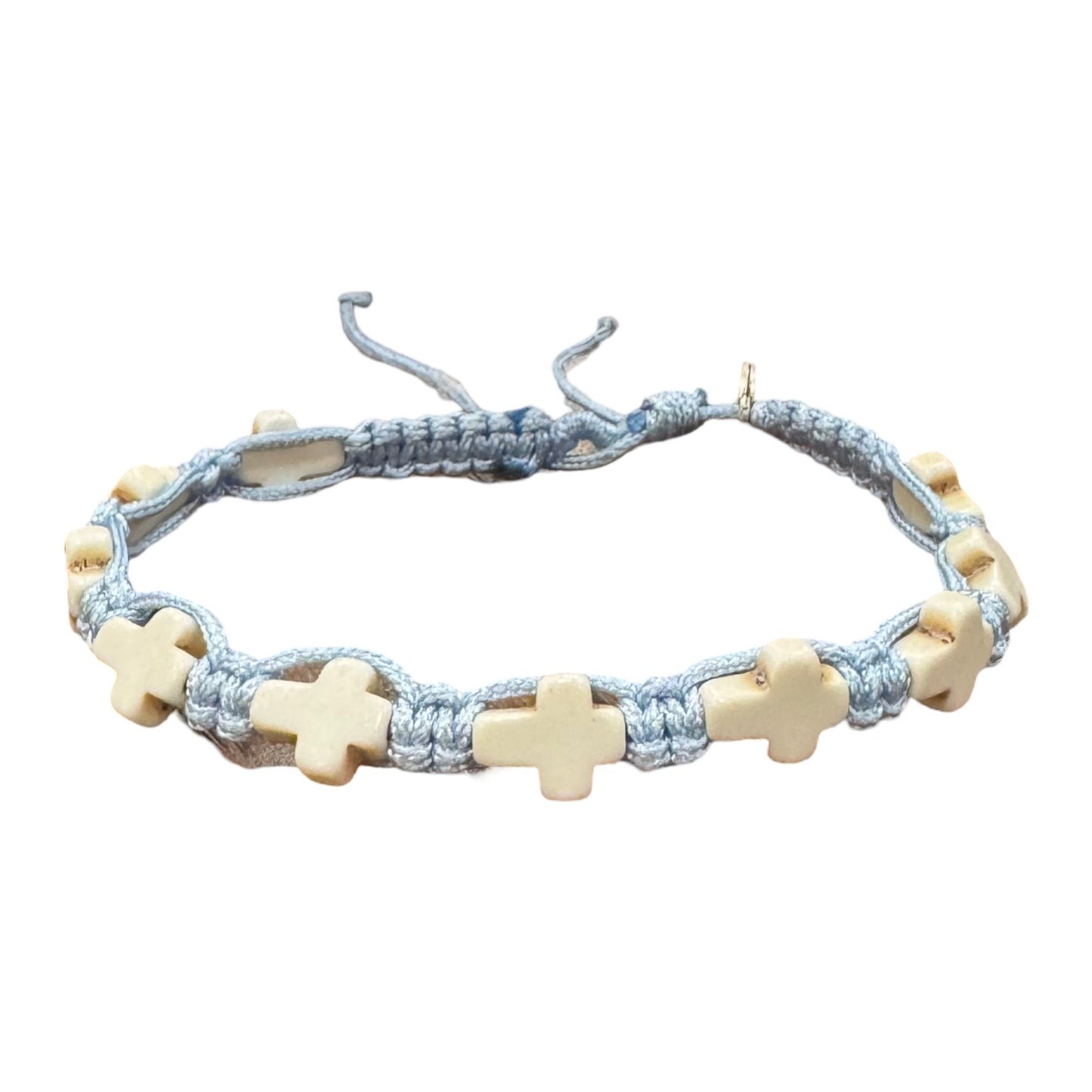 Small Stone Cross Decade Rosary Bracelet