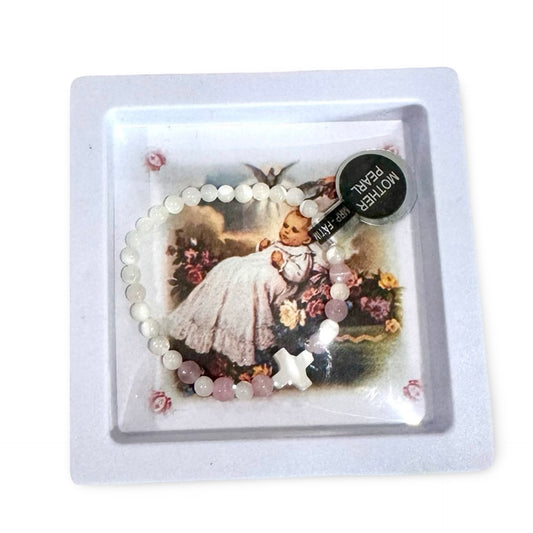 Mother of Pearl Baby Bracelet in Display Case