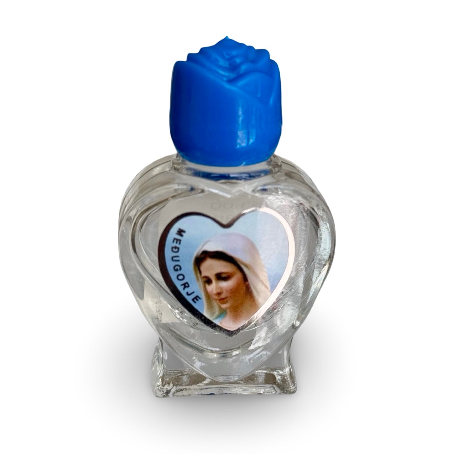 Blue Queen of Peace Glass Holy Water Bottle