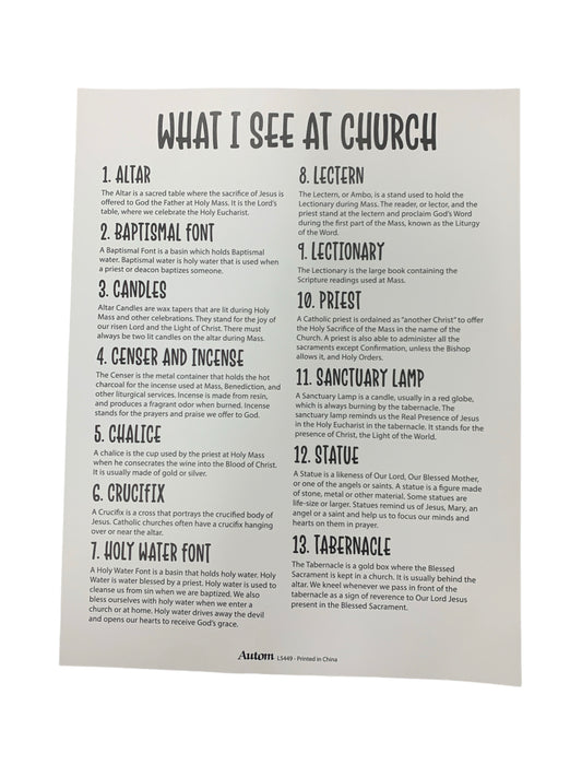 What I see at Church Activity Card