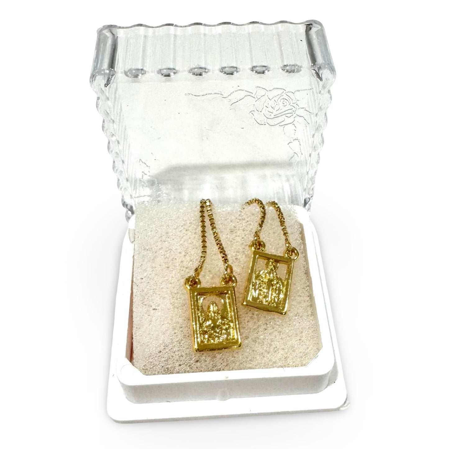 Tiny Gold Rectangular Scapular