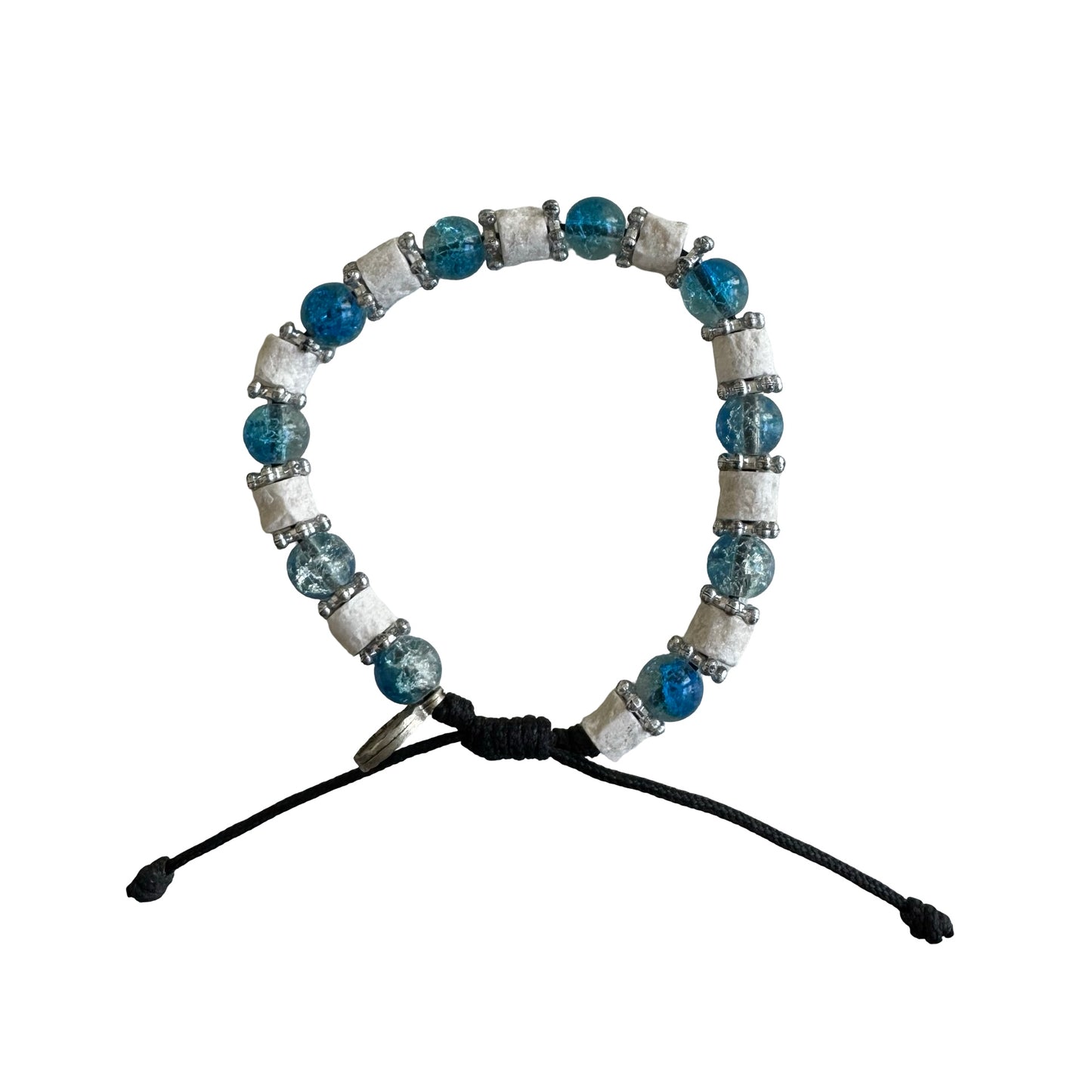 Queen of Peace Sparkly Bead and Stone Cord Bracelet