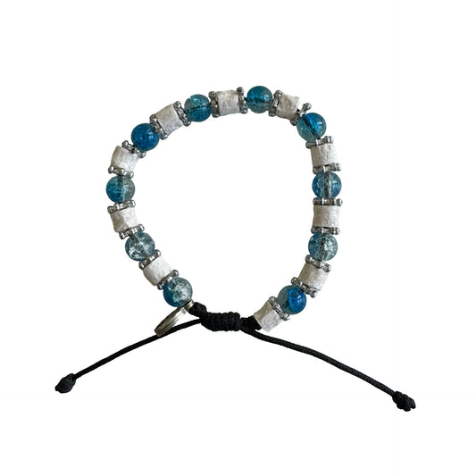 Queen of Peace Sparkly Bead and Stone Cord Bracelet