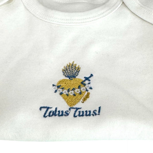 Embroidered "Totus Tuus" Baby Onesie by SCTJM