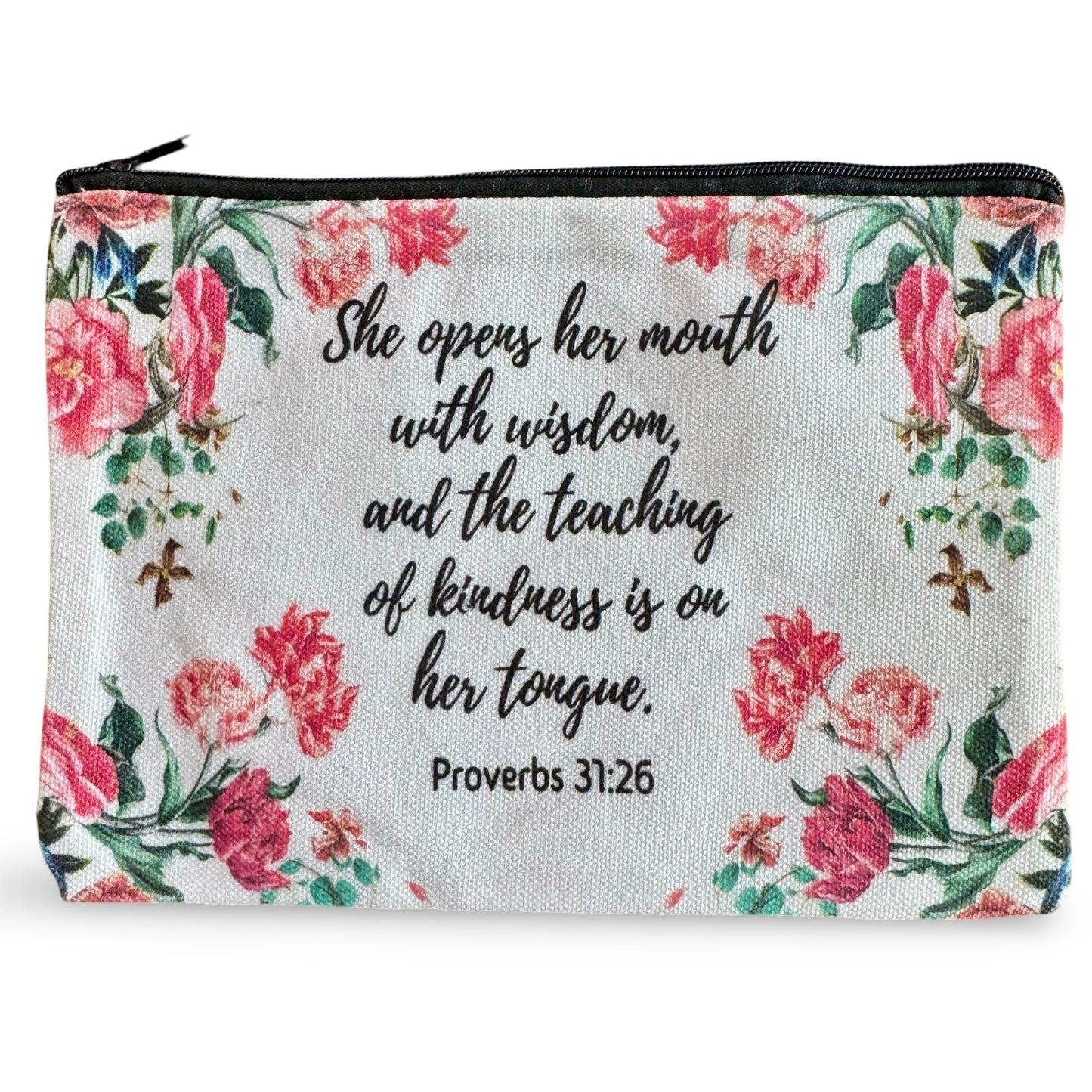 Colorful Bible Verse Zipper Pouches of Assorted Designs