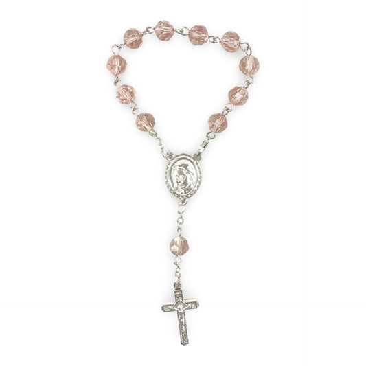 Queen of Peace Decade Rosary with Crystal Beads