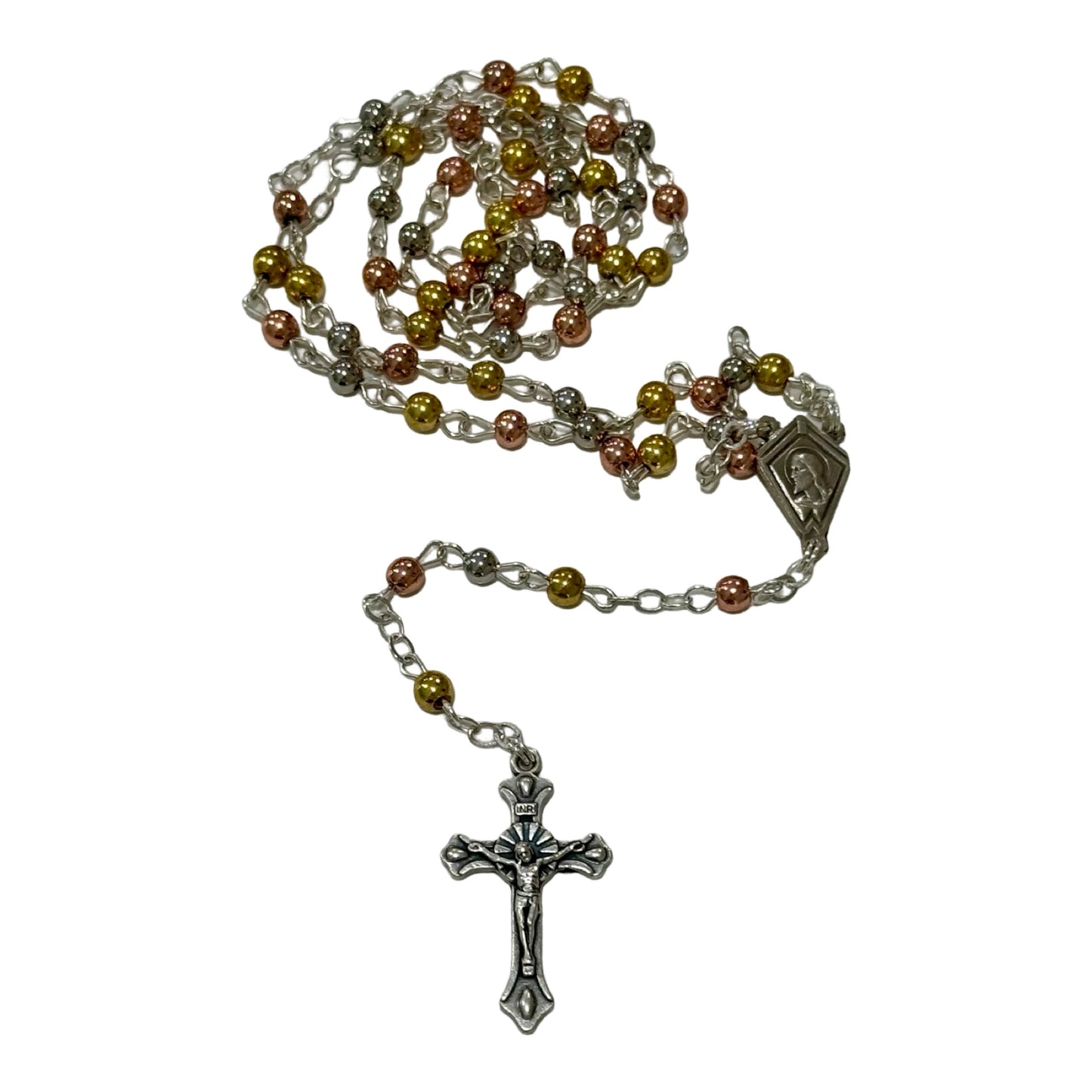 Silver, Rose, and Gold Lourdes Rosary