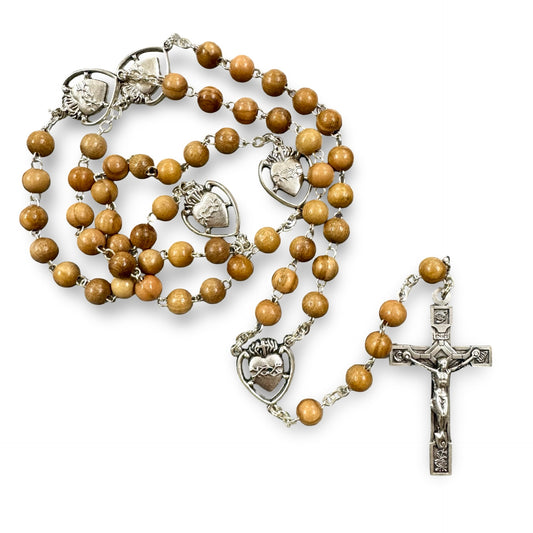 Fatima Immaculate Heart Wooden Rosary
