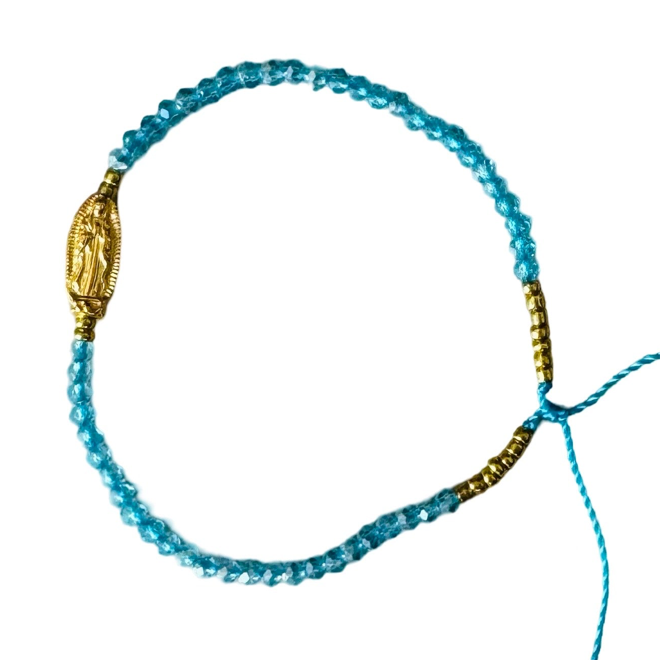 Mexican Bracelet of Assorted Colors with Our Lady of Guadalupe Medal