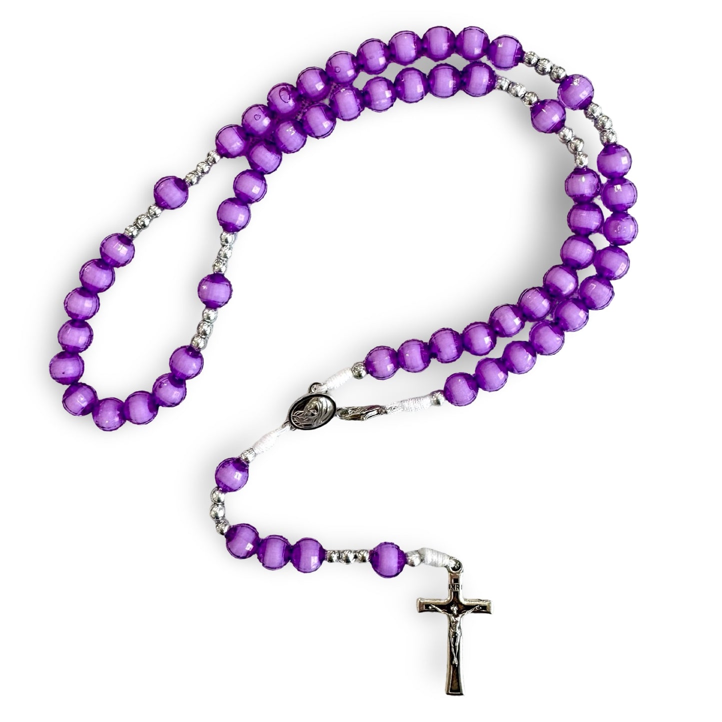 Faceted "Bead-in-Bead" Queen of Peace Rosary