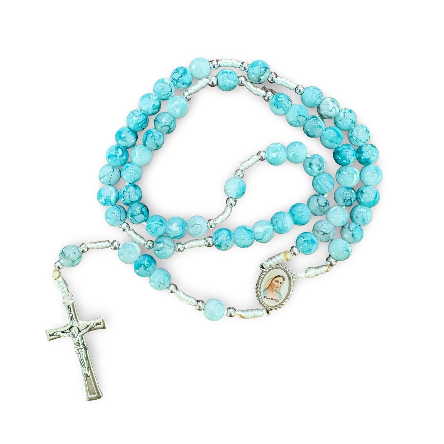 Marble Queen of Peace Rosary of Assorted Colors
