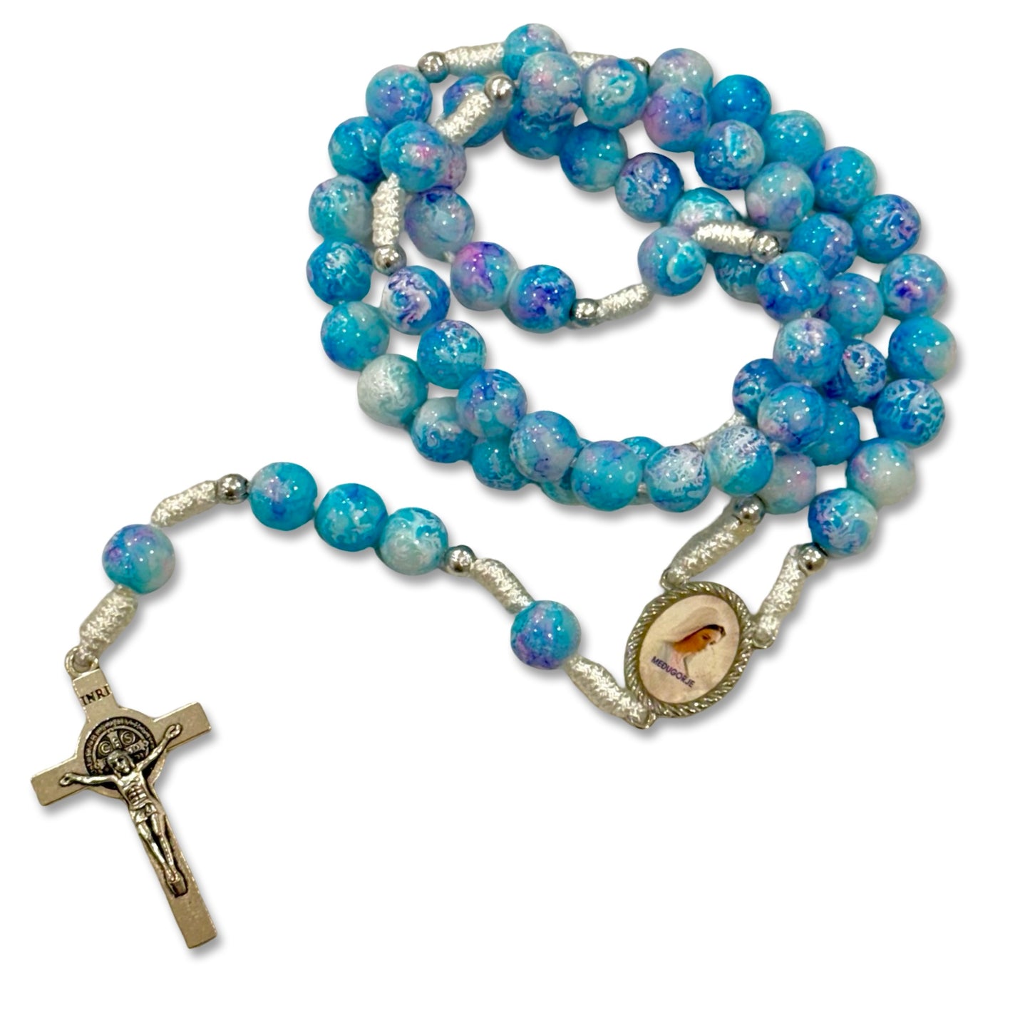 Marble Queen of Peace Rosary of Assorted Colors
