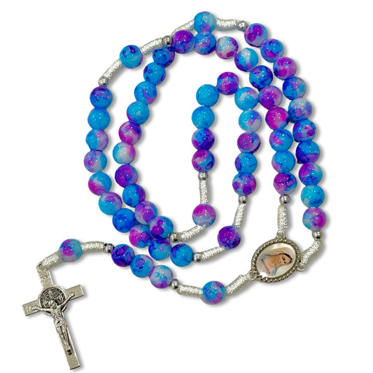 Marble Queen of Peace Rosary of Assorted Colors
