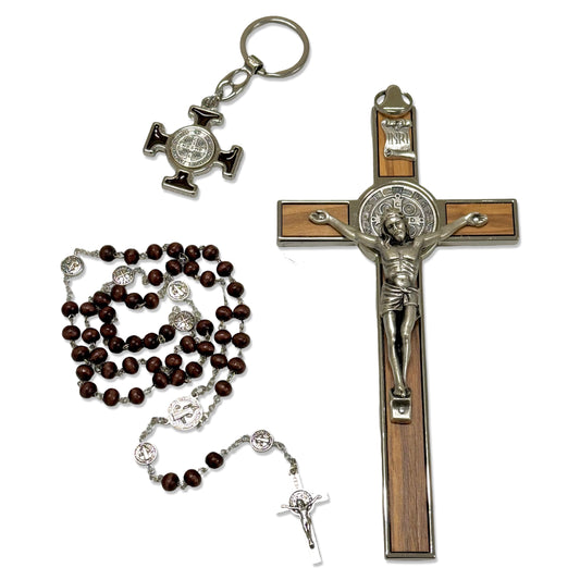 St. Benedict Bundle - Crucifix, Rosary, Keychain