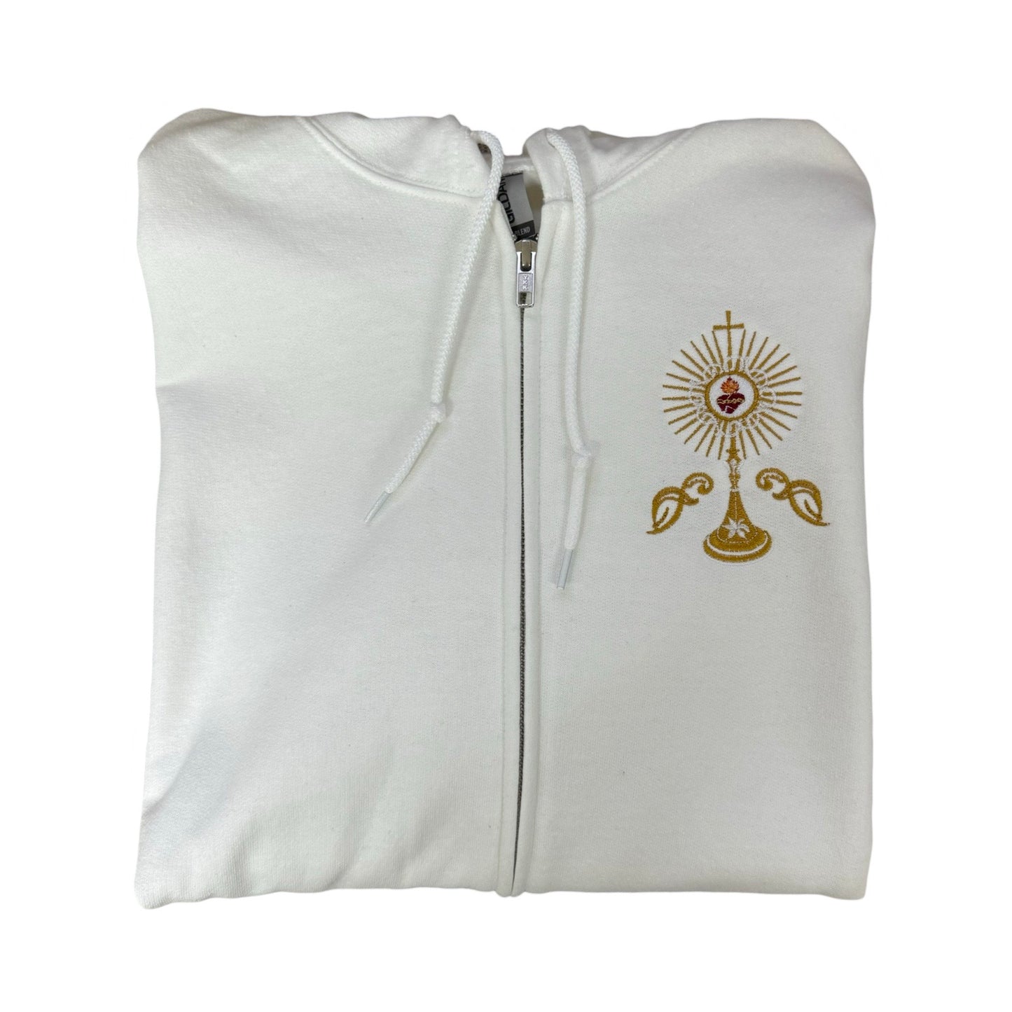 Sacred Heart Monstrance Embroidered Zip-up Sweater by SCTJM