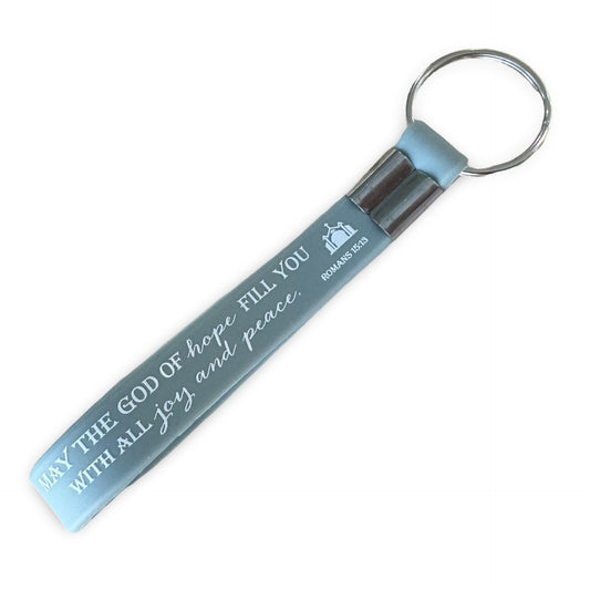 “May the God of Hope…” Silicone Bible Verse Keychain
