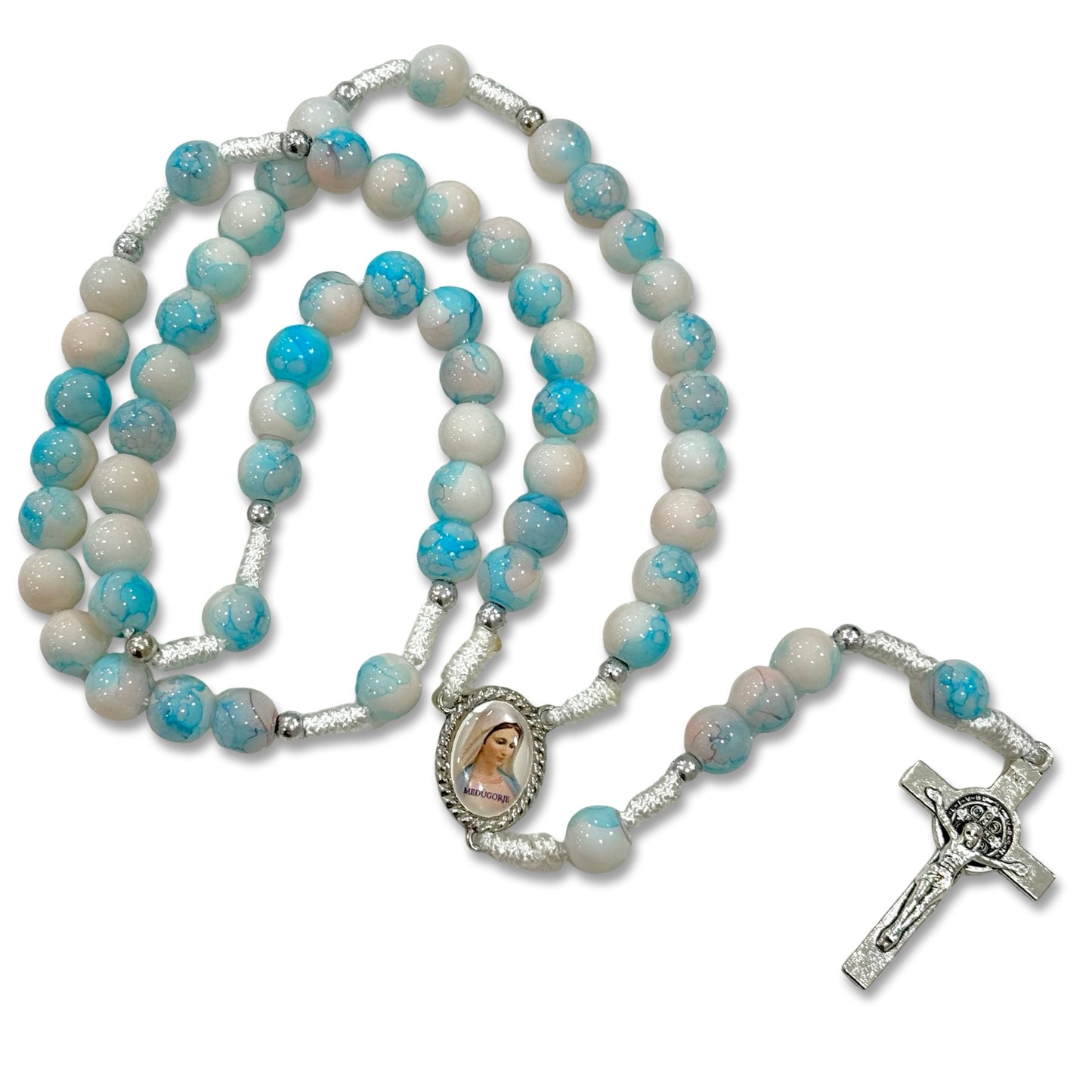 Marble Queen of Peace Rosary of Assorted Colors