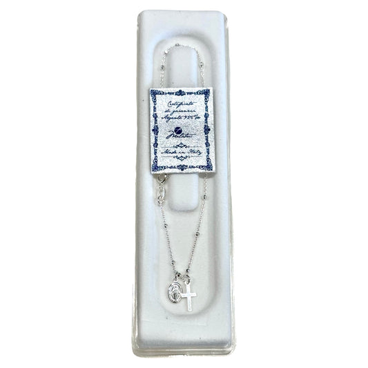 Authentic Silver Bracelet with Miraculous Medal and Cross